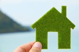 Silueta de casa de plantas con lago de fondo